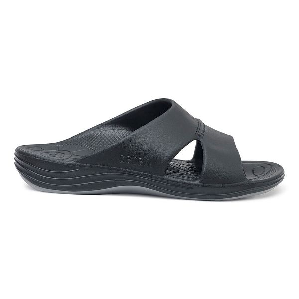 Aetrex Men's Bali Orthotic Slippers - Black | USA QJZUVIK
